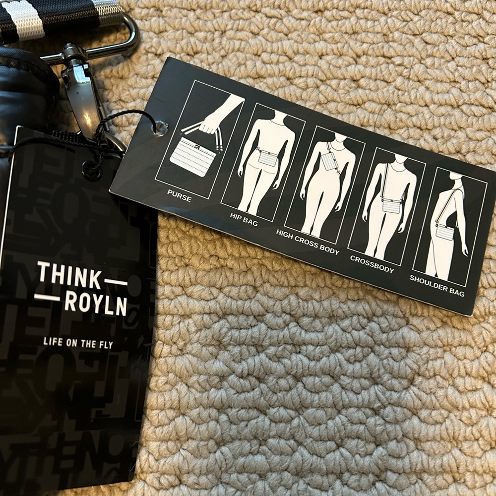 THINK ROYLN Quilted Crossbody Bag with Striped Strap - Picture 2 of 2